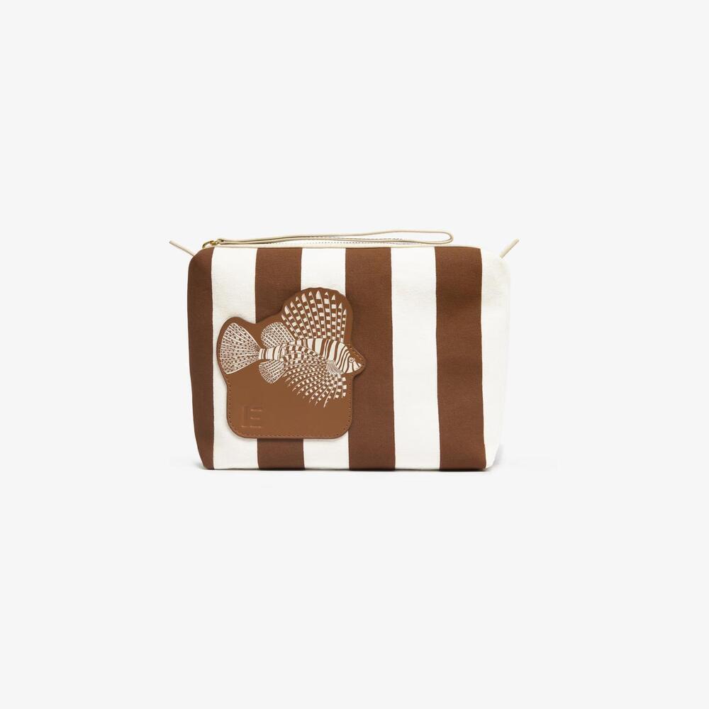 NEW INOUI EDITIONS women's case trousse city tasca poseidon bag in brown/marron